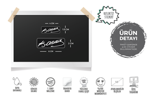 RFHLM228 Reflektif Kemal Ataturk Imza Seti - 9 lu Set