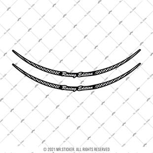 RFHLM230 OZEL SERI Vespa Uyumlu Reflektif Racing Edition Yazili Jant Etiketi- kili Set