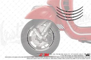 RFHLM230 OZEL SERI Vespa Uyumlu Reflektif Racing Edition Yazili Jant Etiketi- kili Set