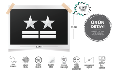 RFHLM24 Reflektif Asker Rutbesi Etiketi