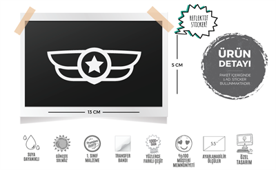 RFHLM29 Reflektif Asker Yildizi Etiketi