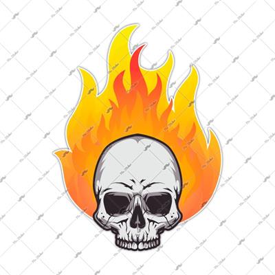 RFHLM42 Reflektif Alevli Kurukafa Etiketi