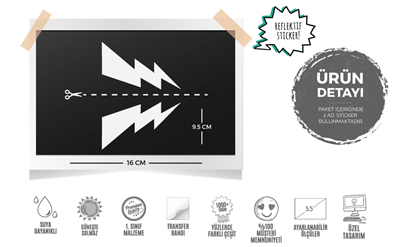 RFHLM43 Reflektif Yildirim Etiketi - Simetrik Sol Sag Set