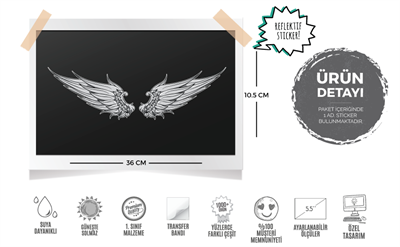 RFHLM46 Reflektif Melek Kanadi Etiketi - Ozel Seri