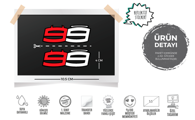 RFHLM50 Reflektif Lorenzo 99 Etiket Seti - 2li Set