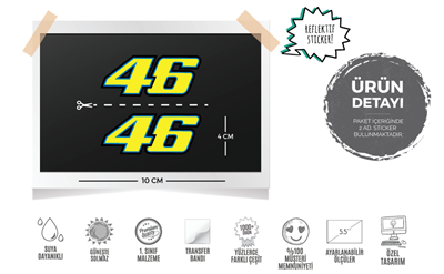 RFHLM51 Reflektif Rossi 46 Etiket Seti - 2li Set