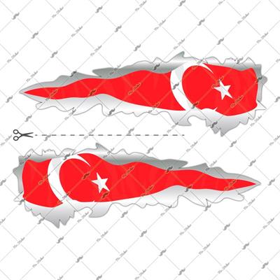 RFHLM54 Reflektif İçi Gözüken Yırtılmış Metal Efektli Turk B.