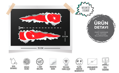 RFHLM54 Reflektif İçi Gözüken Yırtılmış Metal Efektli Turk B.