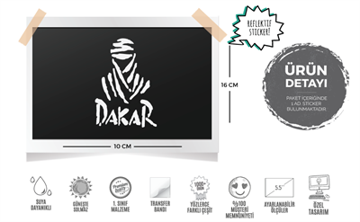 RFHLM55 Reflektif Dakar Etiketi - Beyaz Renk
