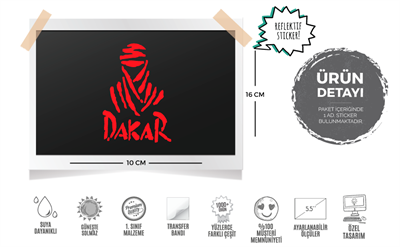 RFHLM56 Reflektif Dakar Etiketi - Kirmizi Renk