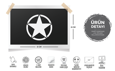 RFHLM58 Reflektif Ordu Yildizi Etiketi