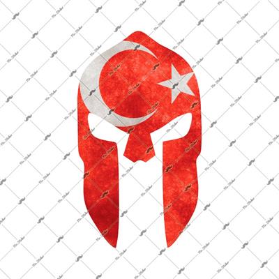 RFHLM68 Reflektif Savas Migferi Etiketi Ay Yildiz Desenli