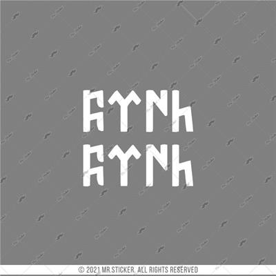 RFHLM70 Reflektif Gokturkce Turk Yazisi - 2li Set - Beyaz Renk