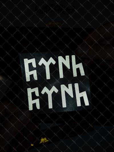 RFHLM70 Reflektif Gokturkce Turk Yazisi - 2li Set - Beyaz Renk