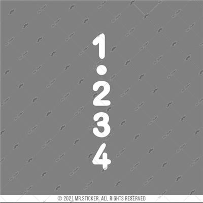 RFHLM74 Reflektif 1 2 3 4 Vites Etiketi Beyaz Renk