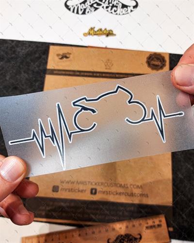 RFHLM85 Reflektif Motosiklet Kalp Ritm Etiketi