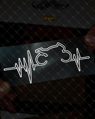 RFHLM85 Reflektif Motosiklet Kalp Ritm Etiketi