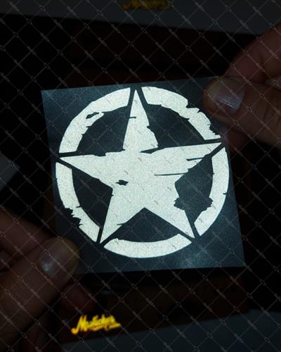 RFHLM88 Reflektif Eskitilmis Desenli Asker Yildizi