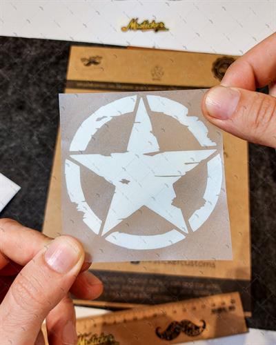 RFHLM88 Reflektif Eskitilmis Desenli Asker Yildizi