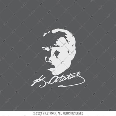 RFHLM91 Reflektif Kemal Ataturk Silueti - Buyuk Boy