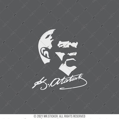 RFHLM92 Reflektif Kemal Ataturk Silueti - Buyuk Boy