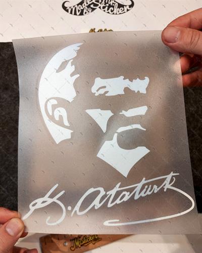 RFHLM92 Reflektif Kemal Ataturk Silueti - Buyuk Boy