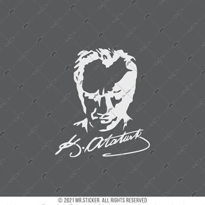 RFHLM93 Reflektif Kemal Ataturk Silueti - Buyuk Boy
