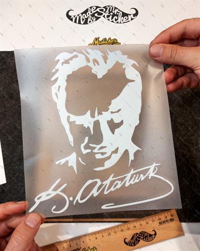 RFHLM93 Reflektif Kemal Ataturk Silueti - Buyuk Boy