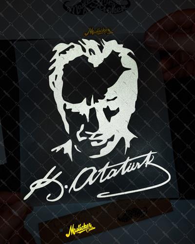 RFHLM93 Reflektif Kemal Ataturk Silueti - Buyuk Boy