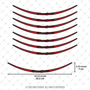 RFHLMBDL10 Avantaj Set Vespa Uyumlu Reflektif Limited Edition Yazili Jant Etiketi - Kirmizi Renk