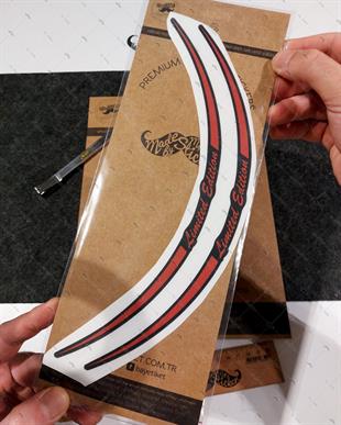 RFHLMBDL10 Avantaj Set Vespa Uyumlu Reflektif Limited Edition Yazili Jant Etiketi - Kirmizi Renk