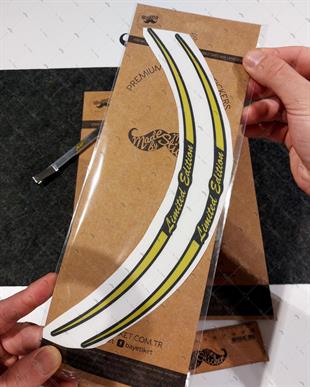 RFHLMBDL11 Avantaj Set Vespa Uyumlu Reflektif Limited Edition Yazili Jant Etiketi - Sari renk