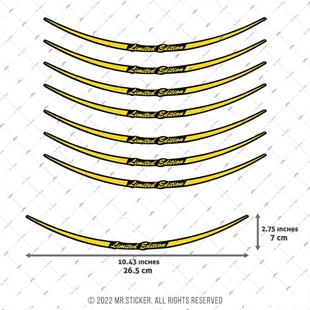 RFHLMBDL11 Avantaj Set Vespa Uyumlu Reflektif Limited Edition Yazili Jant Etiketi - Sari renk