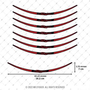 RFHLMBDL12 Avantaj Set Vespa Uyumlu Reflektif Super Yazili Jant Etiketi - Kirmizi Renk
