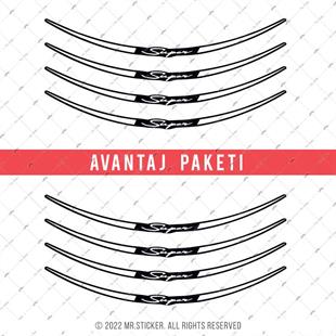 RFHLMBDL14 Avantaj Set Vespa Uyumlu Reflektif Super Yazili Jant Etiketi - Beyaz Renk
