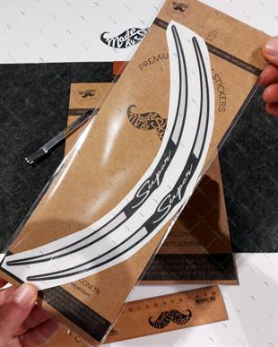 RFHLMBDL14 Avantaj Set Vespa Uyumlu Reflektif Super Yazili Jant Etiketi - Beyaz Renk