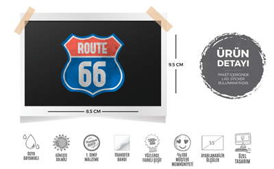 ROU4 Vintage Route 66 Etiketi