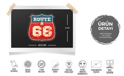 ROU8 Vintage Route 66 Etiketi