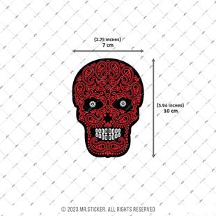 SKL58 Kirmizi Sugar Skull Etiketi