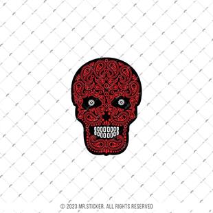 SKL58 Kirmizi Sugar Skull Etiketi