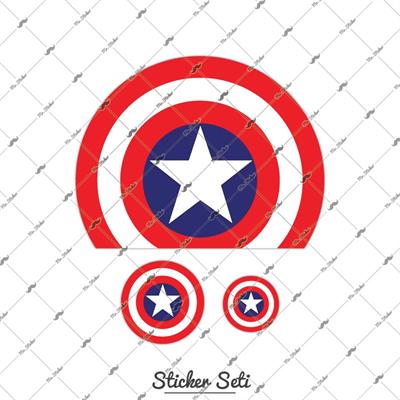 STS26 22cm (Büyük Boy) Yıldızlı Yarım Yuvarlak Sticker Seti
