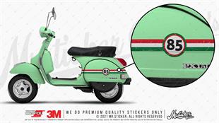 STS30VP Kişiye Özel Numaralı Eskitilmiş Desenli Kırmızı Beyaz Yeşil Desenli Şerit Seti