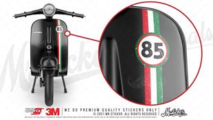 STS30VP Kişiye Özel Numaralı Eskitilmiş Desenli Kırmızı Beyaz Yeşil Desenli Şerit Seti