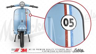 STS31VP Kişiye Özel Numaralı Eskitilmiş Bordo Beyaz Mavi Desenli Şerit