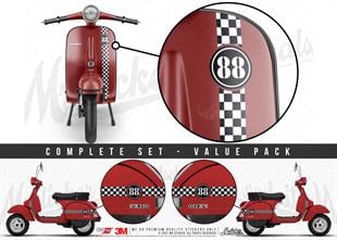 STS33VP Kişiye Özel Numaralı Damalı Desenli Şerit Seti