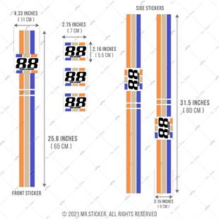 STS55VP Mavi Krem Turuncu Desenli Şerit
