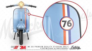 STS59VP Turuncu Beyaz Lacivert Desenli Şerit