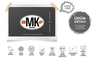 ULK27 Makedonya (MK) Reflektif Ulke Etiketi