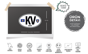 ULK29 Kosova (KV) Reflektif Ulke Etiketi