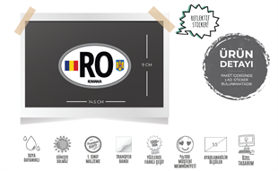 ULK33 Romanya (RO) Reflektif Ulke Etiketi